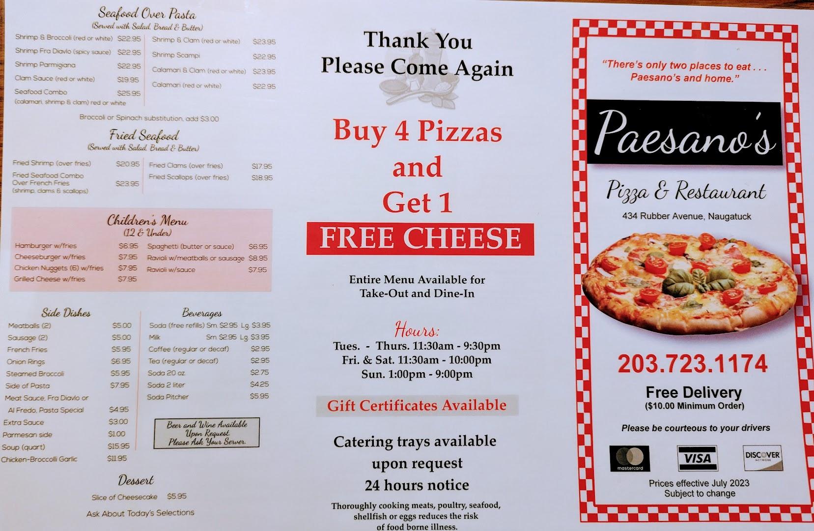 Paesano's Pasta House Restaurant